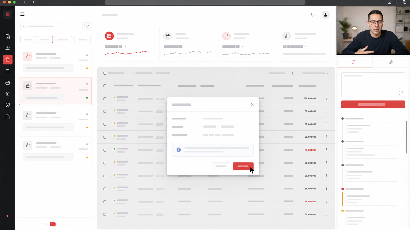 Instructor ledger operations screen with bank transfer approval queue, payout ledger, and confirmation modal